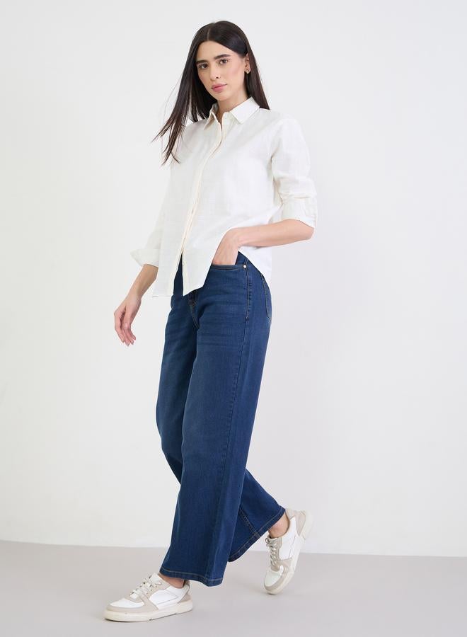 Styli Women Blue High Rise Wide Leg Jeans - Image 1