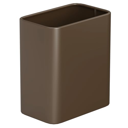 Cesun Small Bathroom Trash Can, 2.1 Gallons, Open-Top, Brown Metal, Stainless Steel, Modern, Ideal for Bathroom, Bedroom, Home Office,Toilet, Rv,Near Desk, Under Sink - Image 1
