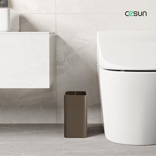 Cesun Small Bathroom Trash Can, 2.1 Gallons, Open-Top, Brown Metal, Stainless Steel, Modern, Ideal for Bathroom, Bedroom, Home Office,Toilet, Rv,Near Desk, Under Sink - Image 2