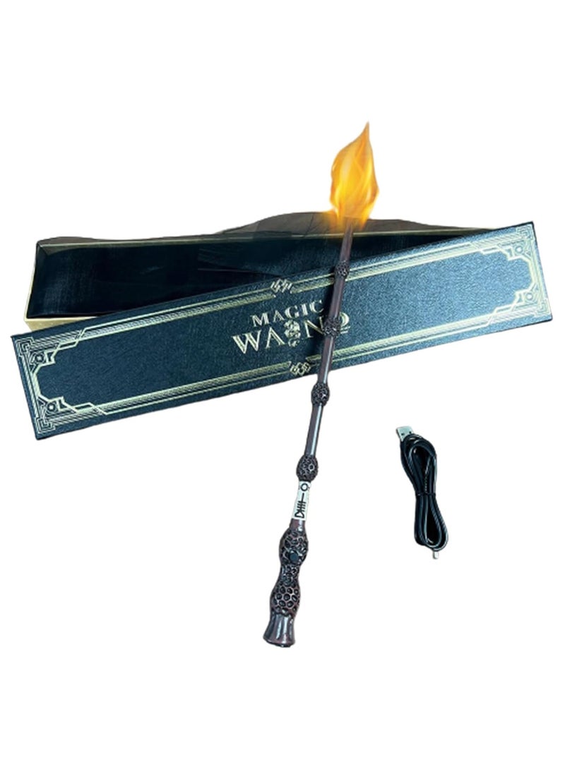 Harry Potter Kids Wizard Magic Wand Adult Witch Magic Wand Cosplay Wand with Light Fire Costume Accessory (Dumbledore) - Image 1
