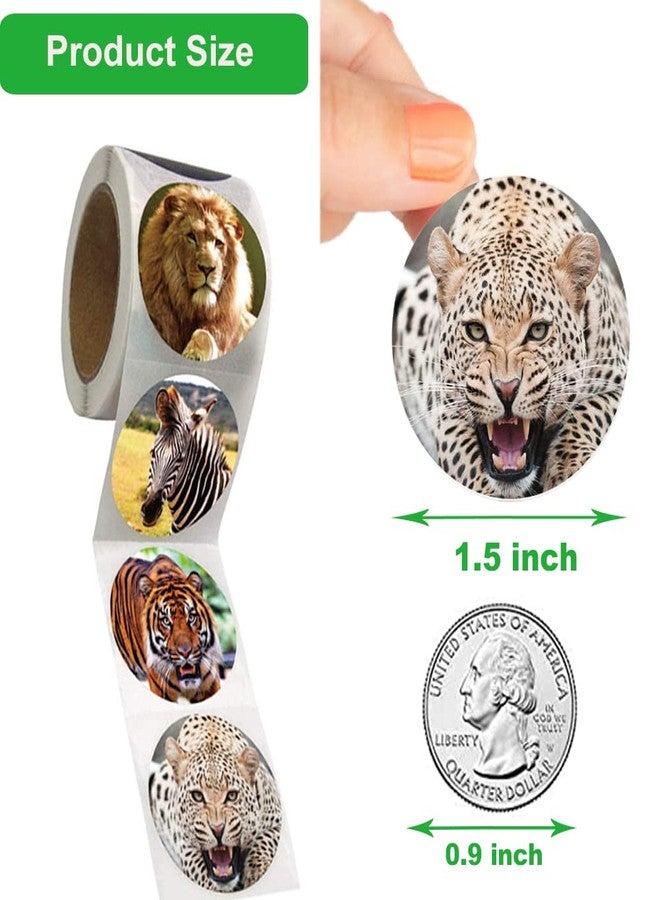 Hohamn Zoo Animals Stickers for Kids,500pcs Round Jungle Animal Stickers for Boys Girls Birthday Party Favor, 1.5 Inch - Image 3