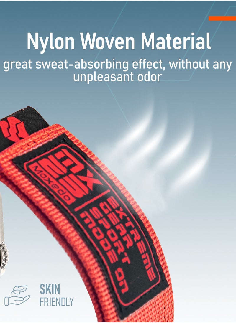 Moxedo - Moxedo MX23 Rugged Strap Breathable Nylon Braided Sports Band Compatible with Apple Watch Band Series 8/7/6/5/4/3/2/1/SE Ultra Woven Loop Design for 44mm/45mm/49mm - Red - Image 1