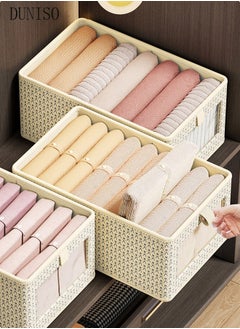 DUNISO 6 Pieces Foldable Closet Storage Organizer Washable Closet Storage Box with Carrying Handles Cube Storage Bin for Clothes Wardrobe Home Bedroom Office  - Image 3