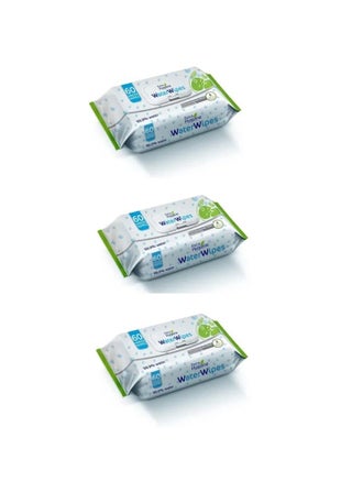 Pack of 3 Water Wipes  60 Pieces