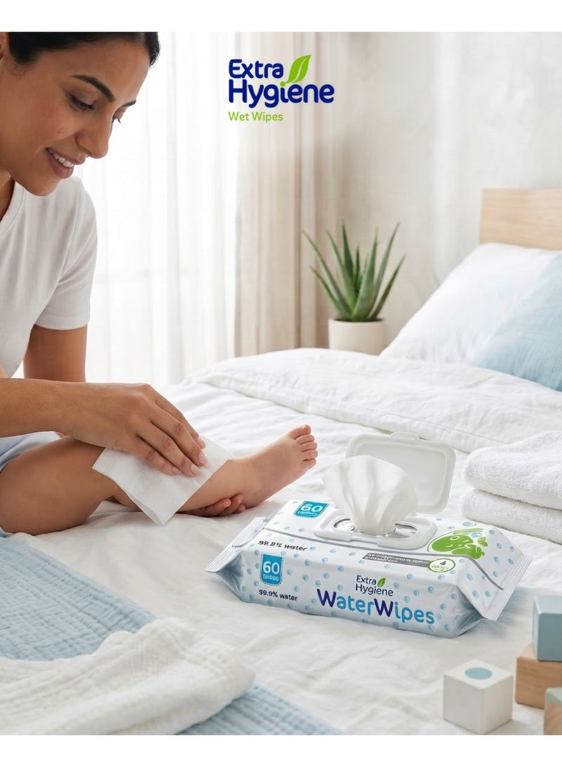 Hygiene Pack of 3 Water Wipes  60 Pieces - Image 4
