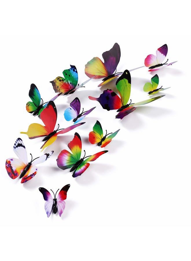 LiveGallery 72 PCS 6 Colors Removable 3D DIY Beautiful Butterfly Wall Decals Colorful Butterflies Art Decor Wall Stickers Murals for Kids Baby Boy Girls Bedroom Classroom Offices (Rainbow) - Image 2