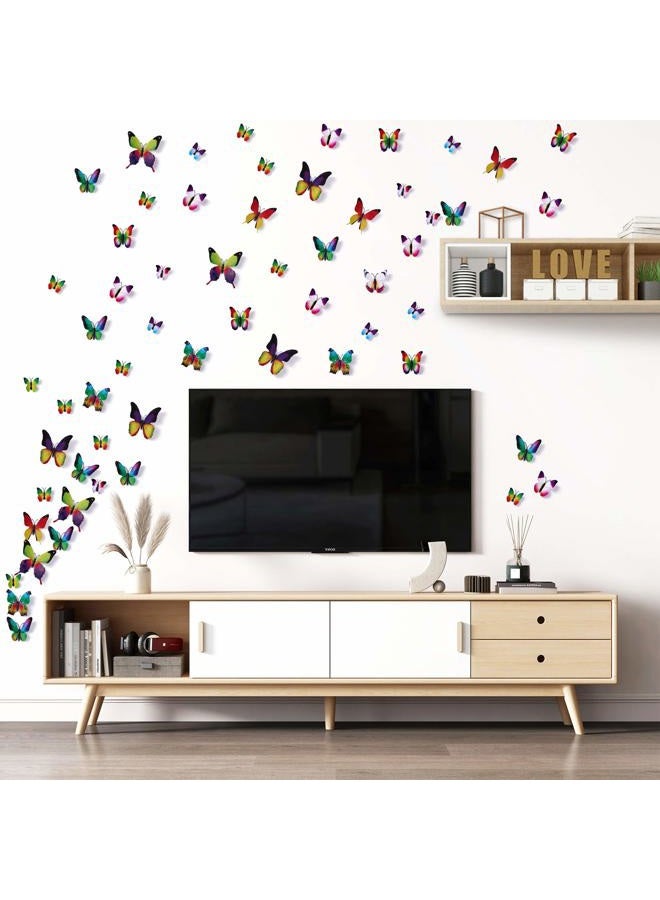 LiveGallery 72 PCS 6 Colors Removable 3D DIY Beautiful Butterfly Wall Decals Colorful Butterflies Art Decor Wall Stickers Murals for Kids Baby Boy Girls Bedroom Classroom Offices (Rainbow) - Image 4