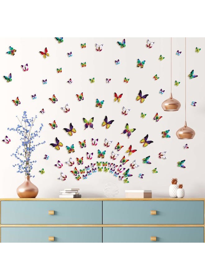LiveGallery 72 PCS 6 Colors Removable 3D DIY Beautiful Butterfly Wall Decals Colorful Butterflies Art Decor Wall Stickers Murals for Kids Baby Boy Girls Bedroom Classroom Offices (Rainbow) - Image 5