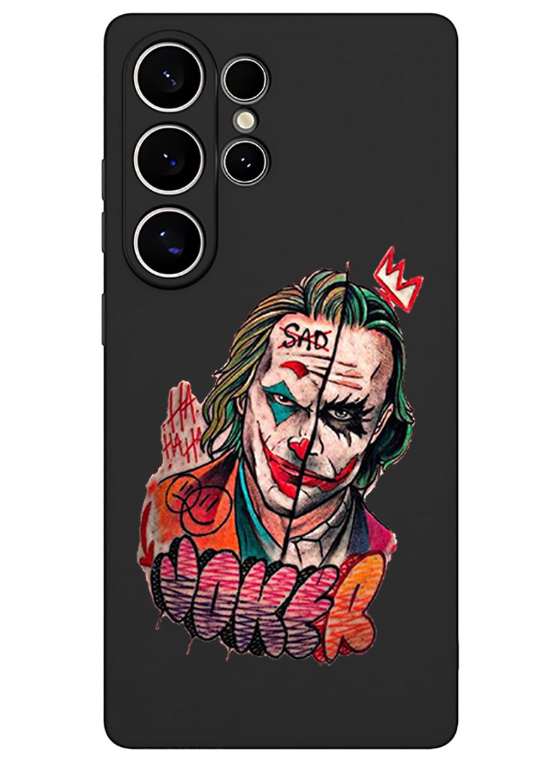 Theodor Protective Slim Fit Case Liquid Silicone Cover with Full Body Protection Anti-Scratch Shockproof Case For Samsung Galaxy S25 Ultra (Black) - Joker - Image 1