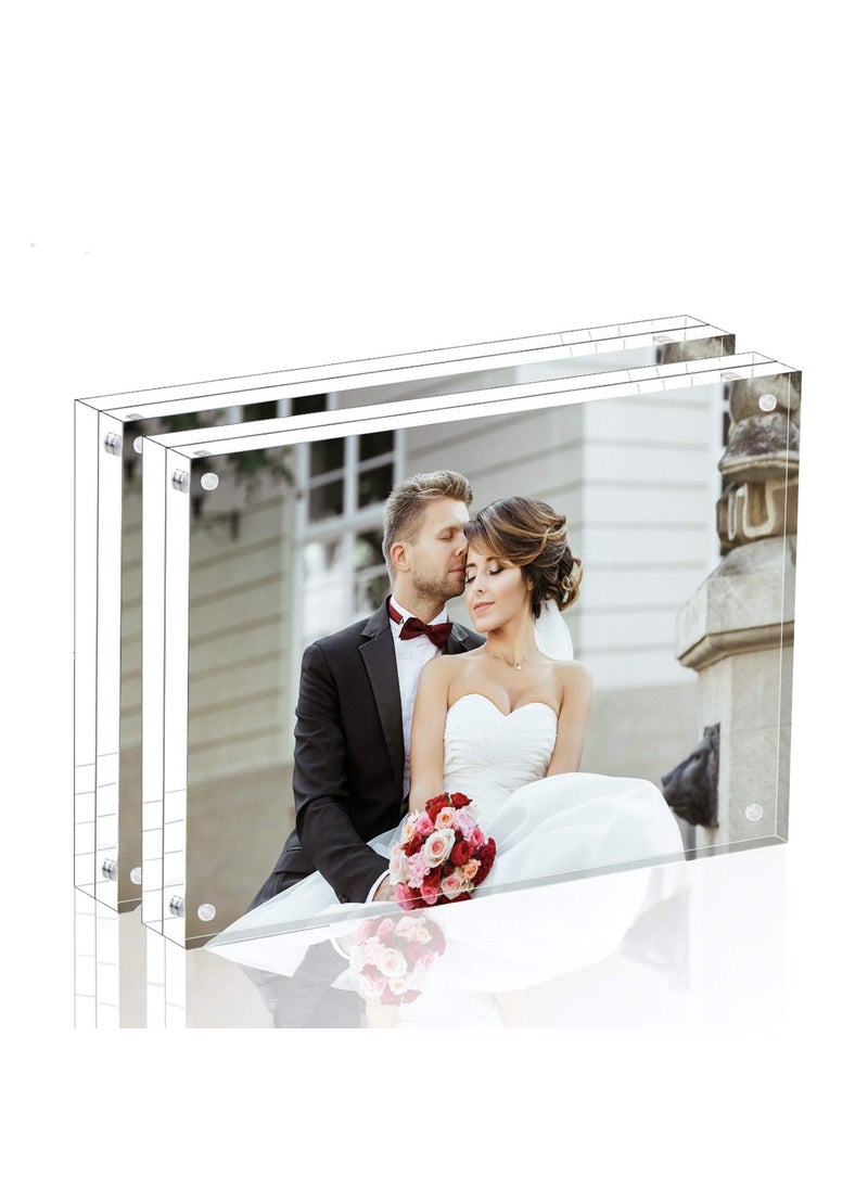 Magicool Magicool Premium Acrylic Photo Frame Magnet Photo Frame Double Sied Thick Desktop Frames 5x7 2 pack 