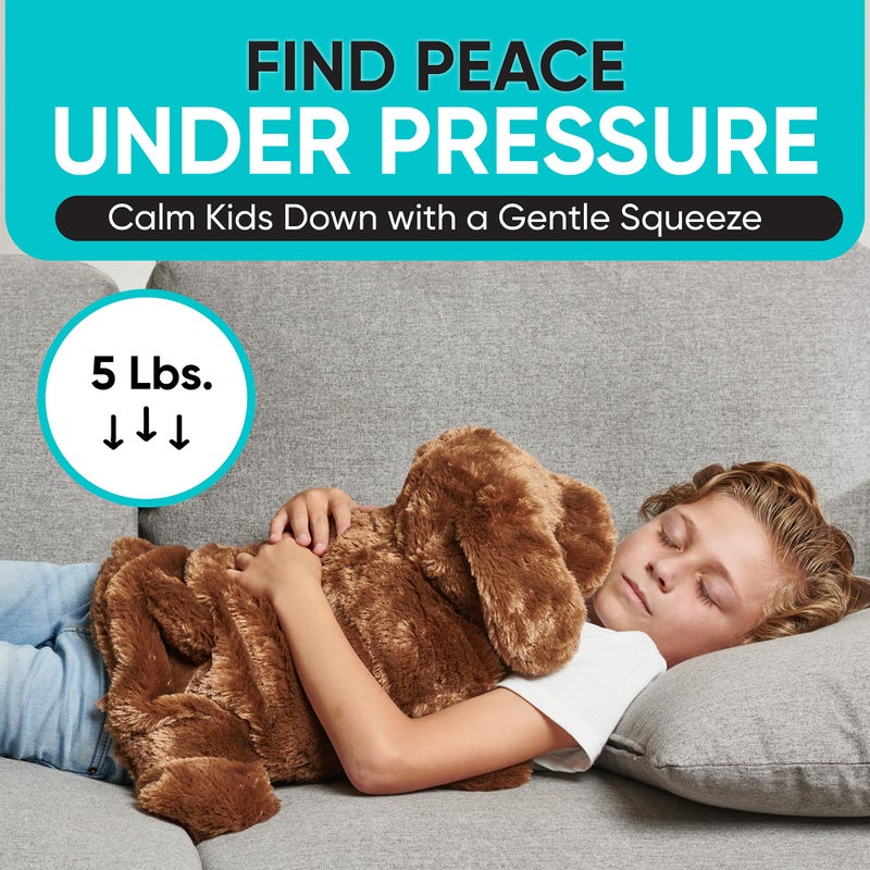 FRIENDLY CUDDLE Weighted Lap Blanket for Kids & Adults â€“ Max Weighted Blanket â€“ ASD, Sensory Processing Weighted Stuffed Animals Dog Toy â€“ Microwavable Weighted Lap Pad for Kids, 5 Lbs - Image 4