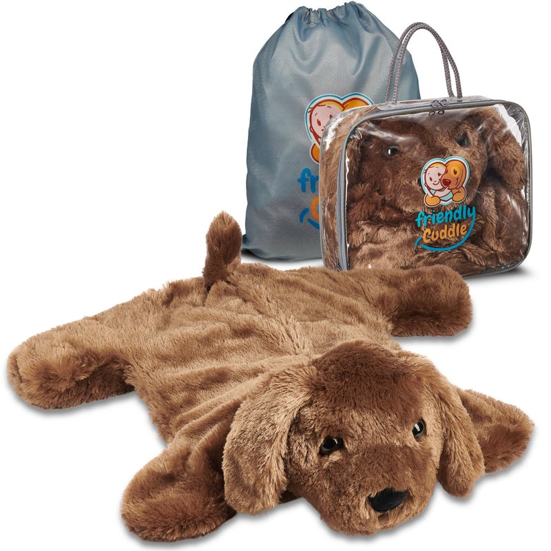 FRIENDLY CUDDLE Weighted Lap Blanket for Kids & Adults â€“ Max Weighted Blanket â€“ ASD, Sensory Processing Weighted Stuffed Animals Dog Toy â€“ Microwavable Weighted Lap Pad for Kids, 5 Lbs - Image 1