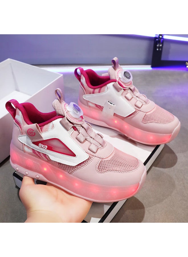 Bkg Kids' Summer New Breathable Running Shoes For Boys And Girls Students Zyq24311-b16 Pink Size 31 - Image 4