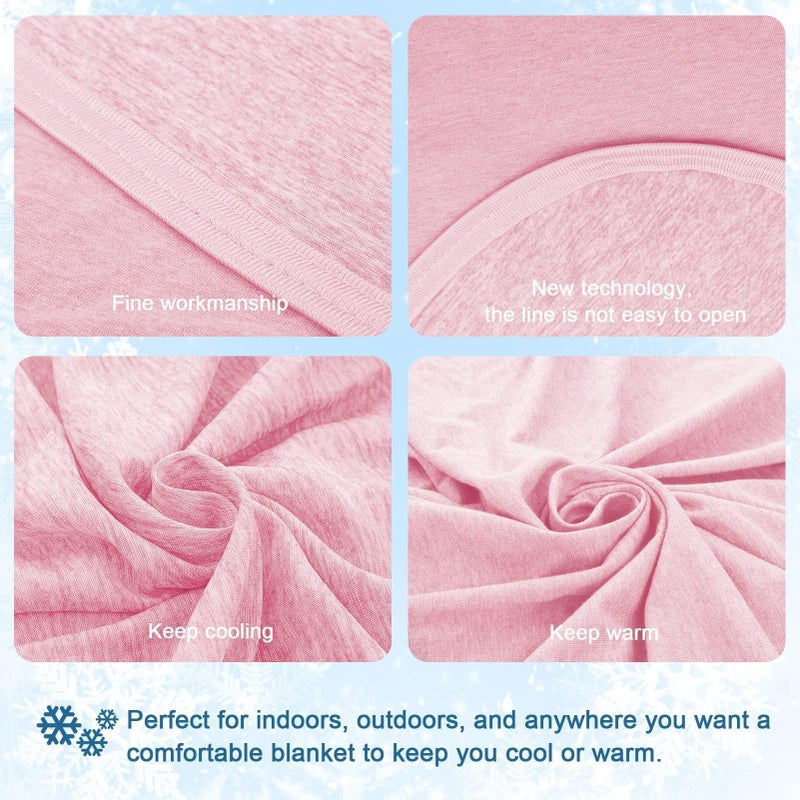 CHOSHOME Cooling Blanket for Hot Sleepers Lightweight Summer Cold Thin Blankets for Sleeping, Hot Flashes Night Sweats, Soft Blanket for Bed, Twin Size, Pink - Image 5
