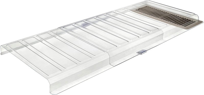 Deflecto موصل هواء الأثاث من ديفليكتو مع مشابك وشريط شامل للاستخدام مع فتحات الأرضية حتى 11 بوصة شفاف UFAD أبيض - Image 1