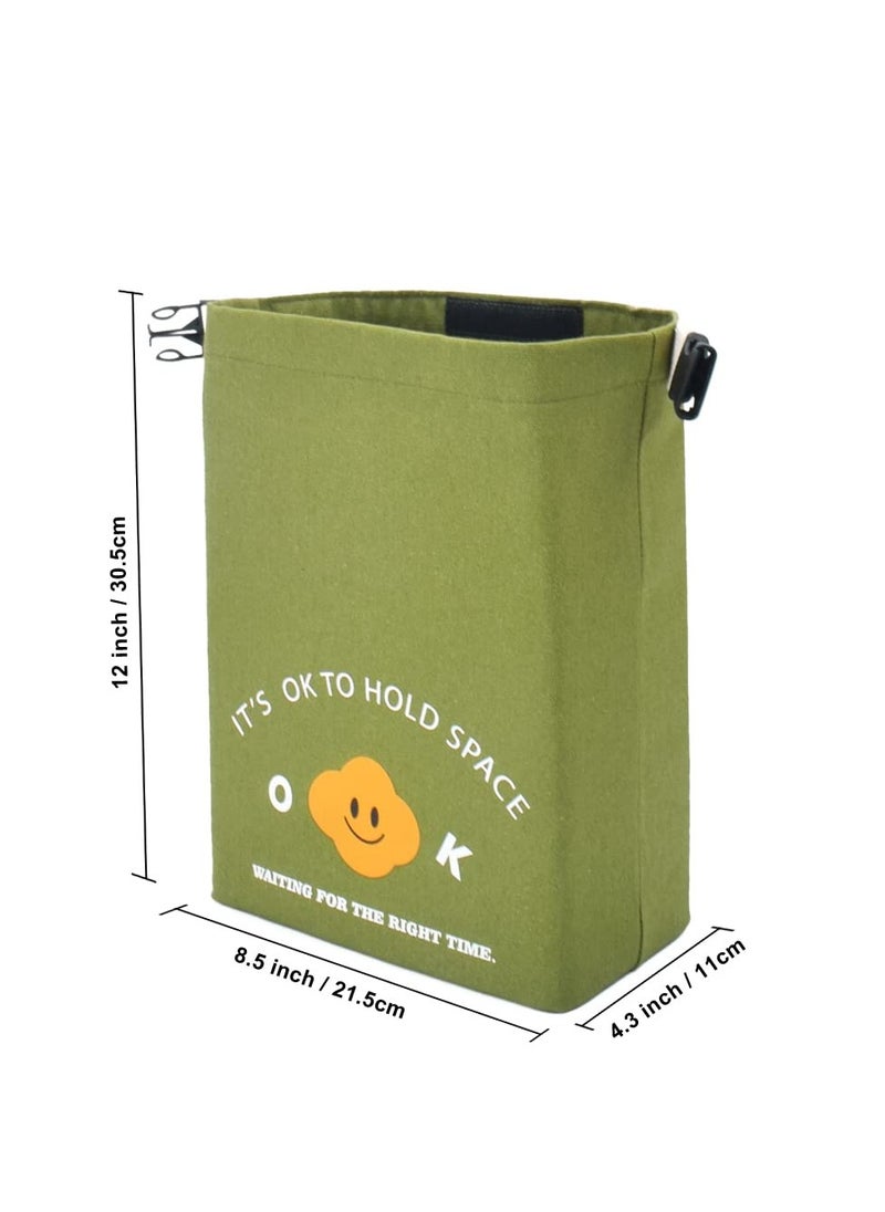 SYOSI - Reusable Lunch Bag Insulated Handbag Smile Tote bag with Handle for Women Work Picnic or Travel (Olive Green) - Image 1