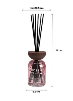 Gulf Orchid Rose & Vanilla Aromatherapy Reed Diffuser Air Freshener Fragrance for Home & Office 150ml  - Image 2