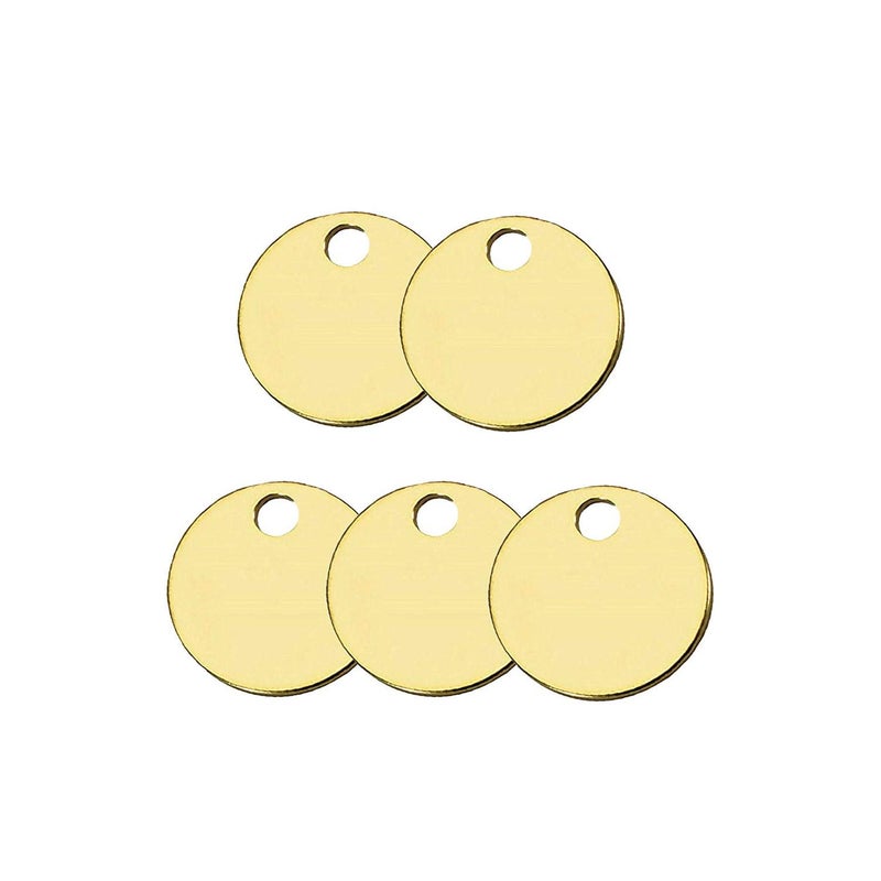 Lucky Line Solid Brass Round Tag One Hole and 114 Inch Diameter 100 Per Box 26012