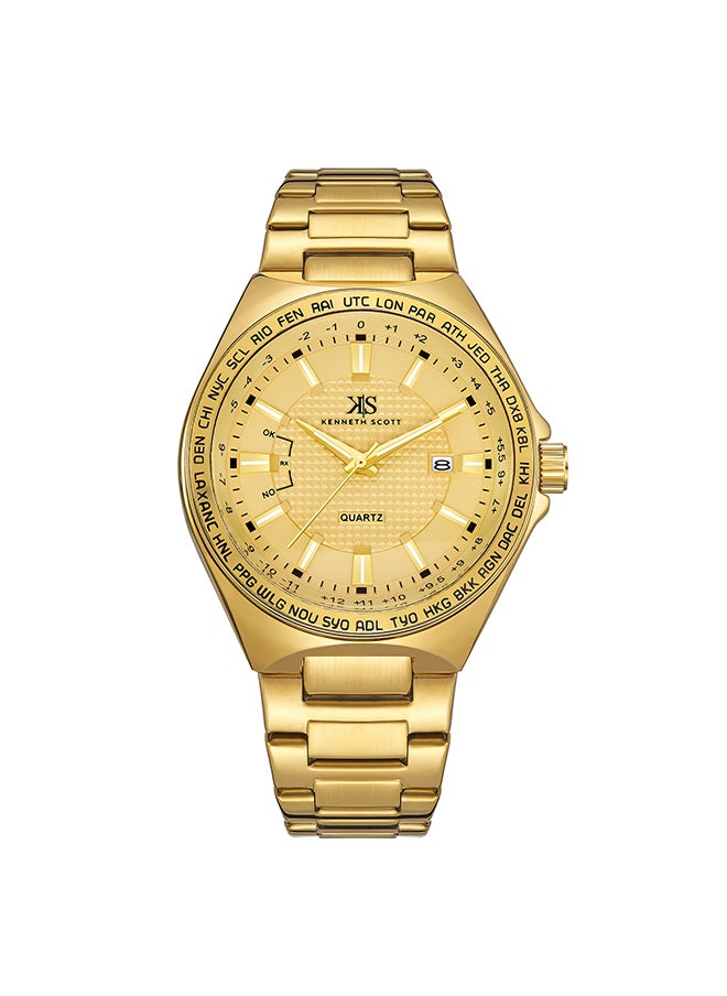 KENNETH SCOTT Men's Stainless Steel Analog Watch K23027-GBGC - 43 mm  - Image 1