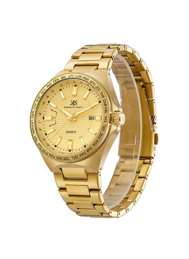 KENNETH SCOTT Men's Stainless Steel Analog Watch K23027-GBGC - 43 mm  - Image 2