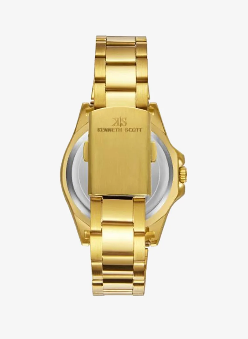 Kenneth Scott Champagne Men's Stainless Steel Analog Watch K23027-GBGC - 43 mm for Men | Best Price UAE