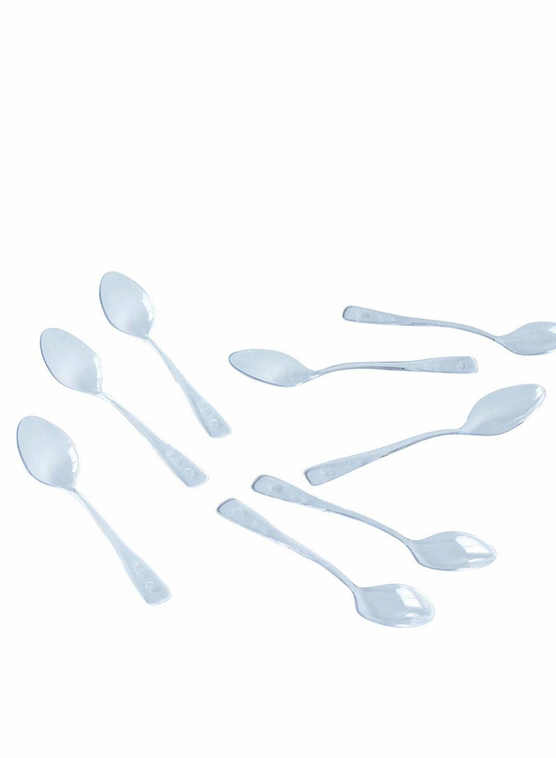 XiuWoo 24 PCS Dessert Bowls with 100PCS Spoons Plastic Mini Scallop Stem Cup, Clear Hard Appetizer Parfait Serving Bowl, Mousse Bowl Cups, for Desserts, Puddings - Image 5