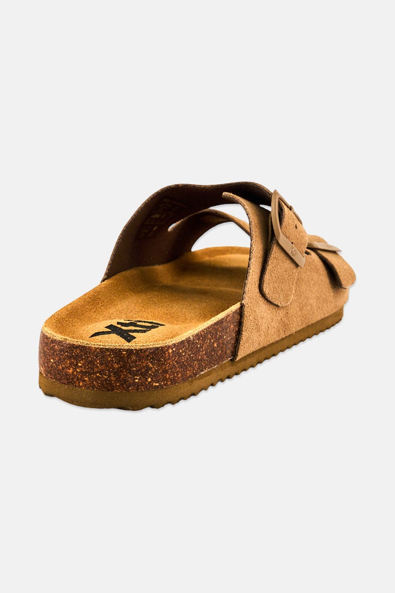 Xti Men Brand Logo Slip On Sandals, Taupe - Image 2