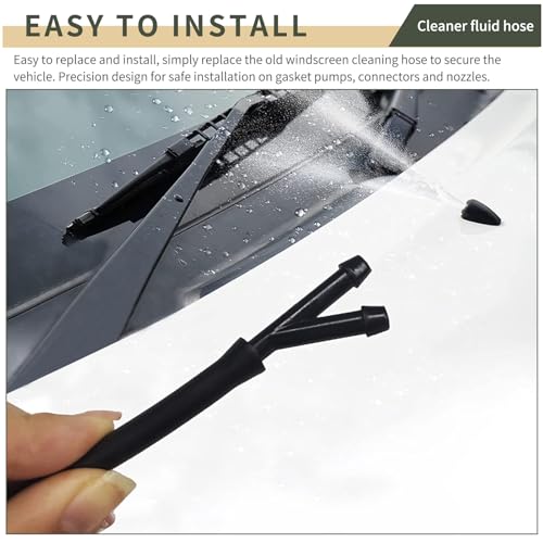 Tesnaao 30 PCS Car Windshield Washer Hose Kit, 13.1Ft Washer Fluid Hose & T-type Y-type I-type Hose Connector, Connect Water Pump and Nozzle Mounting Kit, Universa Replace Accessories for Car (Black) - Image 4