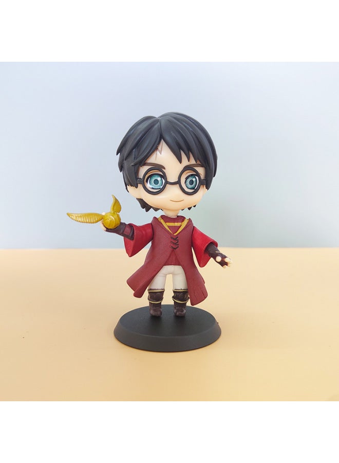 5 HarryPotter Anime Character Magic Academy Harry Potter Hermione Ron Hand-made Model Moving Ornaments-Color:Harry Potter 5-piece Set - Image 3