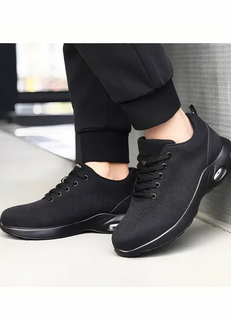 Verci Men's Safety Shoes Black Air Cushion Steel Toe Sports Shoes Black Safety Shoes For Men Anti-Smashing Cushioned Industrial Shoes (45 EUR) - Image 3