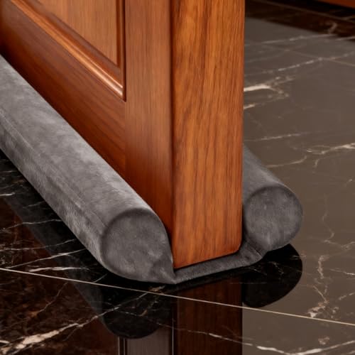 GDHOMM Door Draft Stopper for Bottom of Doors, Door Sweep Gap Filler Soundproof Weather Stripping Adjustable 30"-36", Gray - Image 1