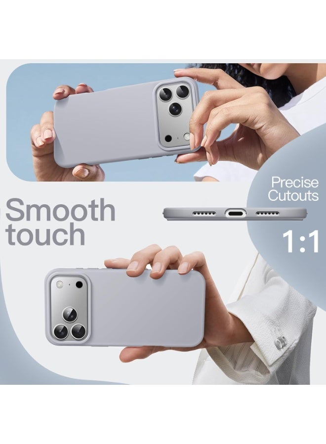 Denx Silicone Case Compatible with iPhone 17 Pro, Slim Liquid Silicone Phone Case with 3-Layer Soft Rubber Shockproof Bumper with TPU Lining (Grey) - Image 5