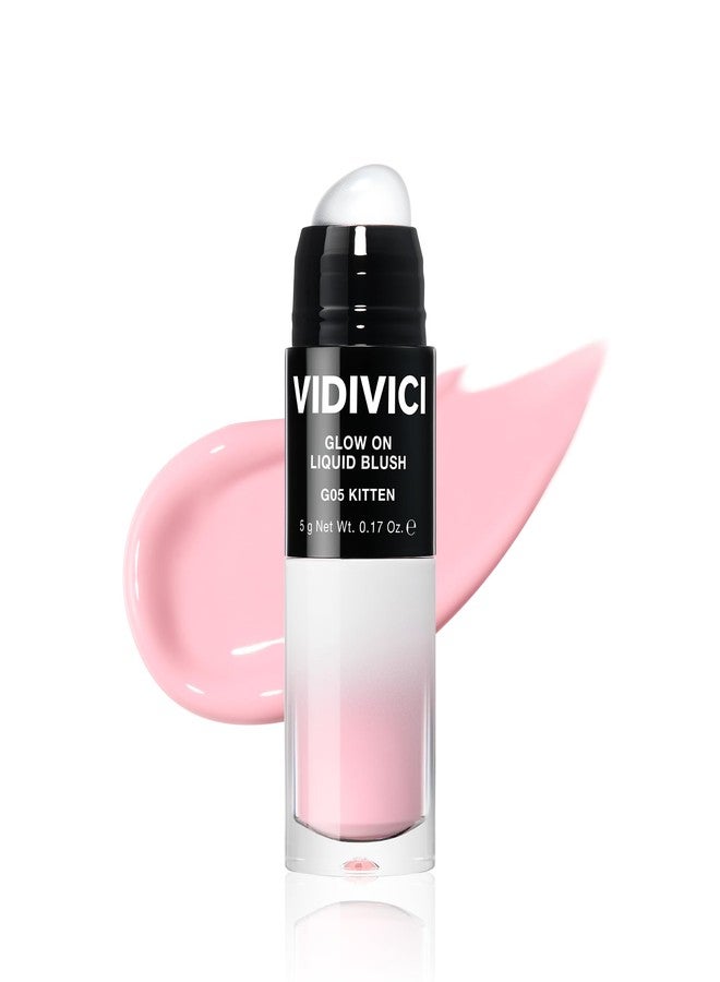 VIDIVICI Glow On Liquid Blush for Cheeks, Korean Beauty Buildable Formula, Natural Dewy Flush, Dual-Tip Silicone Applicator, 5g (0.17 Fl Oz) - Kitten - Image 1