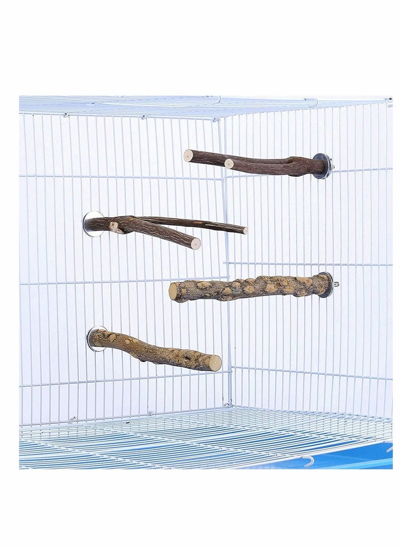 KASTWAVE Natural Wood Bird Perch Stand, Hanging Multi Branch Perch for Parrots, Parakeets Cockatiels, Conures, Macaws, Love Birds, Finches - Image 4