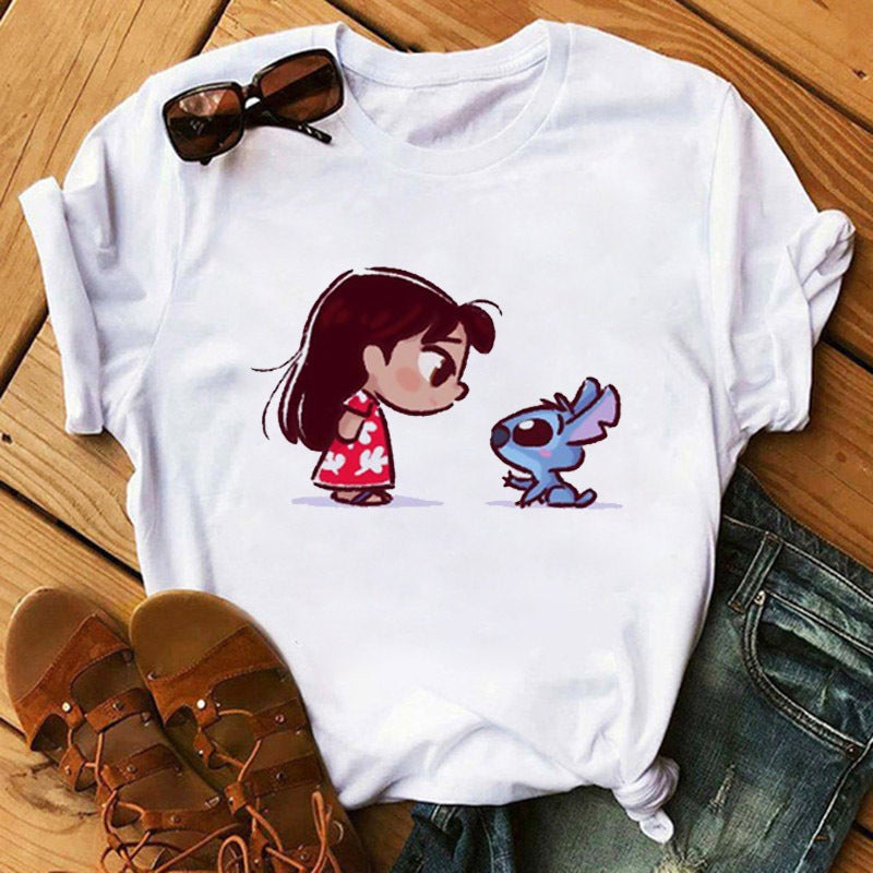 Cross-border supply T-shirt printed T-shirt women's short-sleeved women's clothing - Image 1
