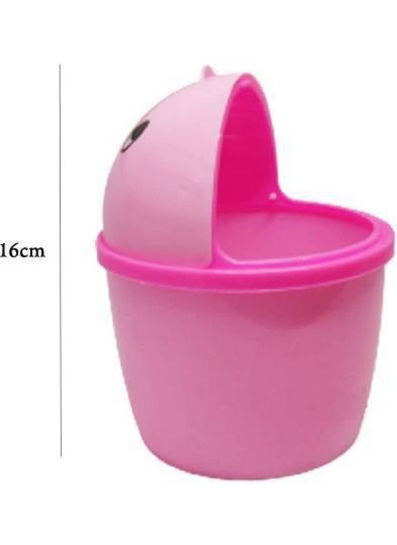 PUTHAK PUTHAK Mini 2 PS Stylish Plastic Tidy Bin Trash Can With Lid Multi use DusSmall Mini Dustbin With Detachable Swing Top Cartoon Plastic Mini Office Home Child Use Bin Plastic Dustbin  - Image 2