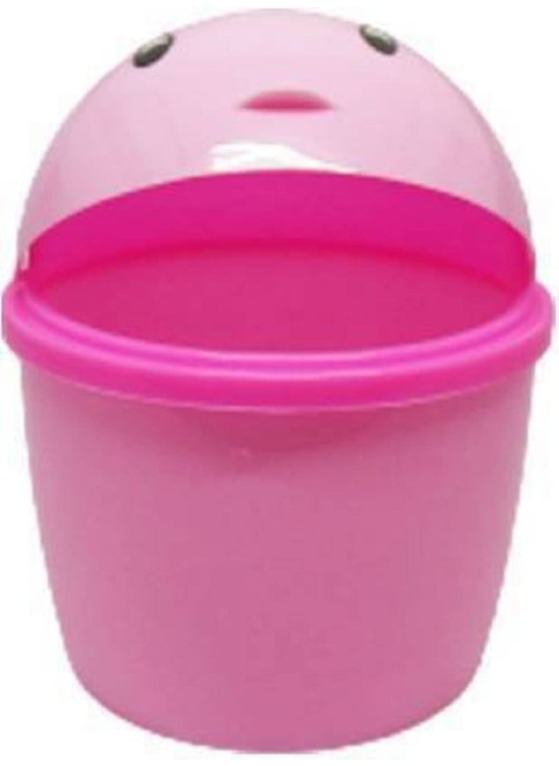 PUTHAK PUTHAK Mini 2 PS Stylish Plastic Tidy Bin Trash Can With Lid Multi use DusSmall Mini Dustbin With Detachable Swing Top Cartoon Plastic Mini Office Home Child Use Bin Plastic Dustbin  - Image 3