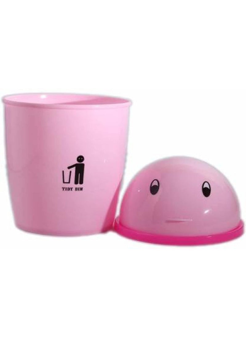 PUTHAK PUTHAK Mini 2 PS Stylish Plastic Tidy Bin Trash Can With Lid Multi use DusSmall Mini Dustbin With Detachable Swing Top Cartoon Plastic Mini Office Home Child Use Bin Plastic Dustbin  - Image 4