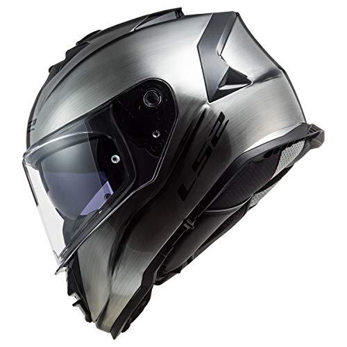 LS2 Helmets Assault Full Face Motorcycle Helmet W/SunShield (Brushed Alloy - Large) - Image 3