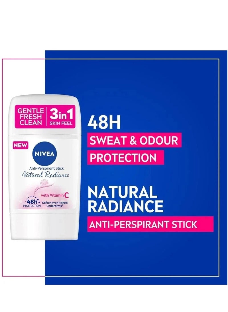 Nivea Antiperspirant Stick For Women 48h Protection Natural Radiance Vitamin C 50ml - Image 1