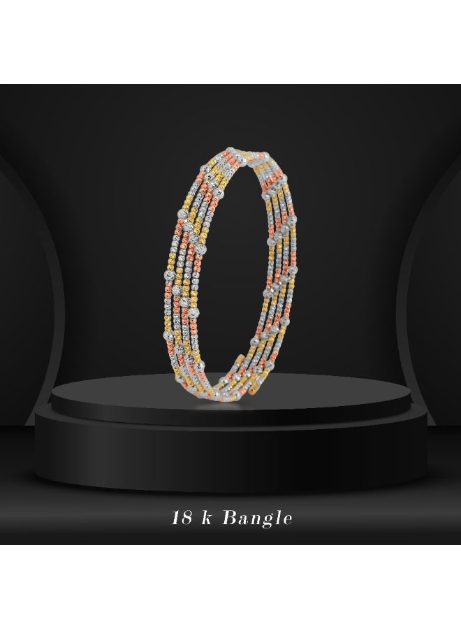 BAFLEH JEWELLERY Elevate Your Elegance with the Stunning Spring Bangle Featuring Beats Design in 18K Gold Exclusively at Bafleh Jewellery - Image 1