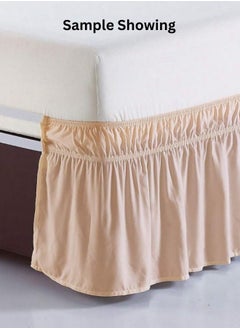 LUNA Home 1 Pc Beige Elastic Bed Skirt  - Image 4