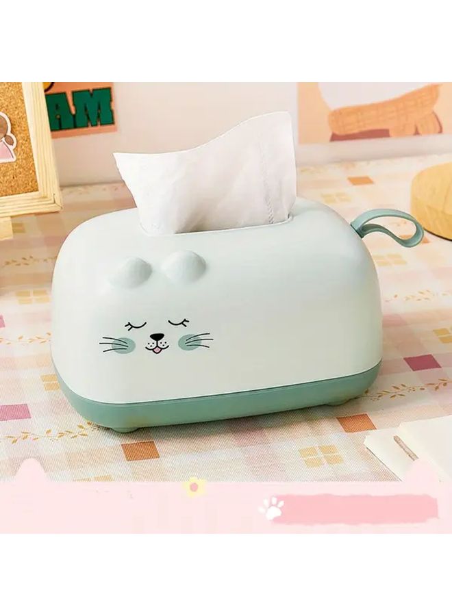 Green Tissue Holder With Heart Eyes Smiling Face Bathroom Organizer Durable Plastic Space Saving For Home Office Kitchen - Image 3
