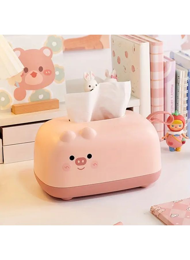 Green Tissue Holder With Heart Eyes Smiling Face Bathroom Organizer Durable Plastic Space Saving For Home Office Kitchen - Image 2