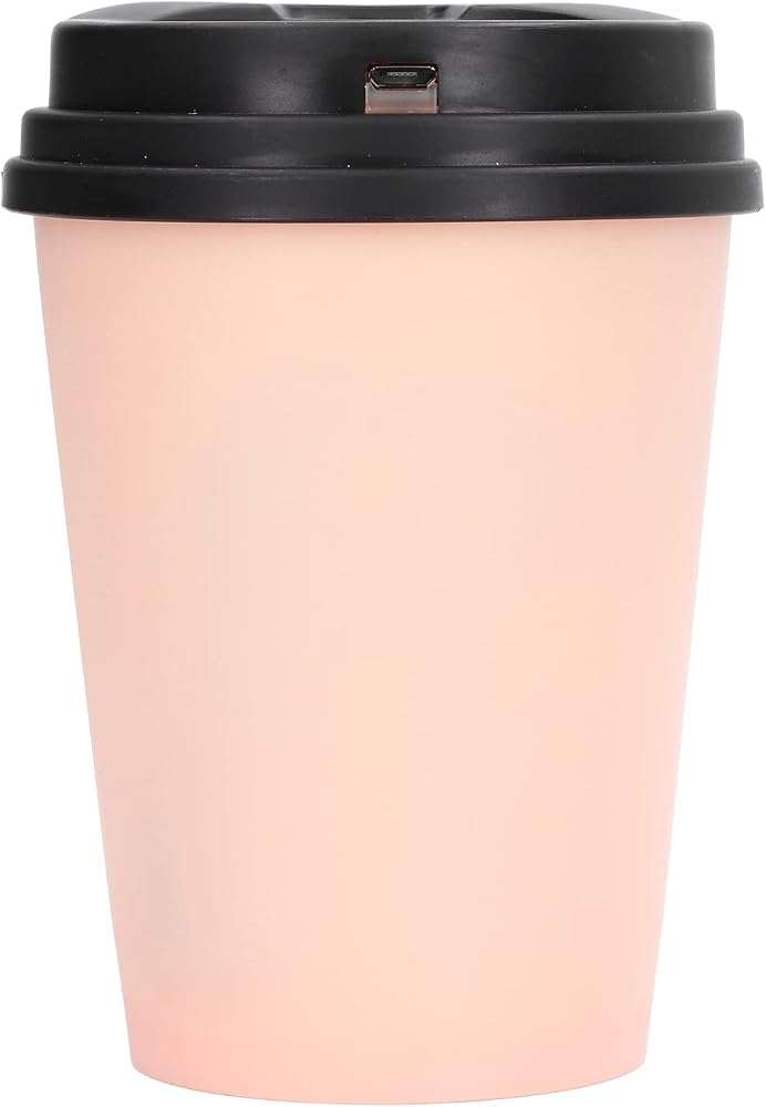 Bewinner USB Humidifier 300ml Coffee Cup Design, Mini Portable Humidifier Low Noise Auto Off for Car Home Office Desk, Small Lightweight Space Saving Cool Mist (Pink) - Image 2