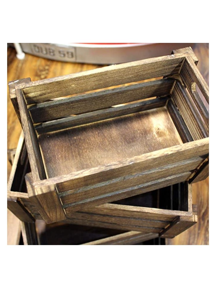 FFD Wooden Storage Crates - Nesting Storage Boxes with Cutout Handles, Decorative Wooden Crates for Organization, Display, and Storage  - Image 4