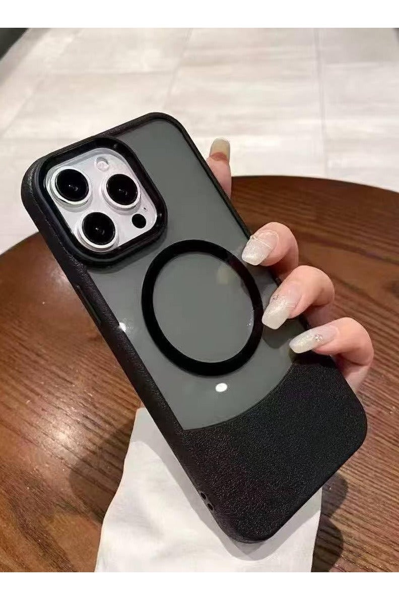 Case for iPhone 13 Pro max Case Magnetic Transparent Clear Phone Cases [Compatible with wireless charger ] Thin Slim Fit Shockproof Bumper silicon Protective Cover for Women Men Girls (Black) - Image 1