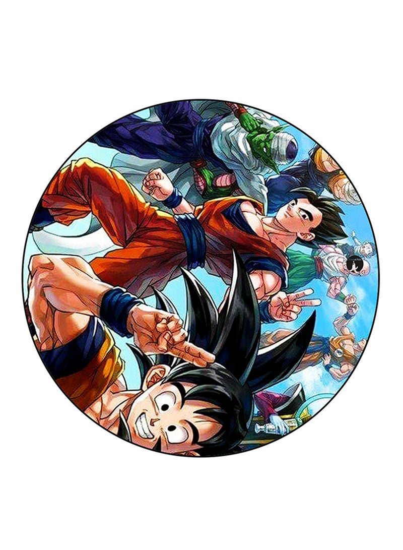 Anime Dragon Ball Printed Mouse Pad  Round  Multicolour