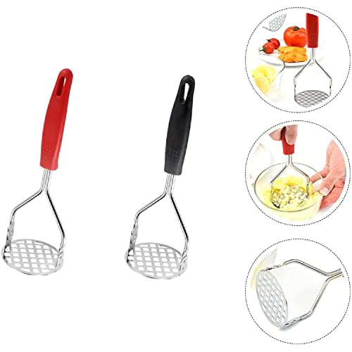 HENIJ® Stainless Steel Potato Ricer Masher | Kitchen Gadget with Non-Slip Handle, Masher Utensil for Mashed Potato, Vegetables, Fruits and and Baby Food, Durable (Black, Pack of 1) - Image 4