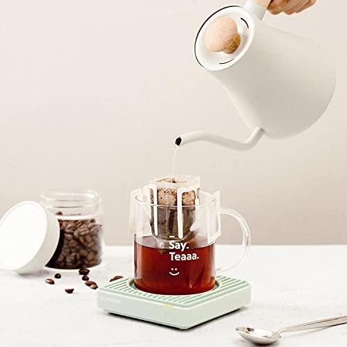 BUYDEEM OA20013 Extra Wide Mug Warmer, One-Touch Beverage Cup Warmer with 2 Temperature Settings and Auto Shut-Off, Perfect for Office Desk Use, Cozy Greenish - Image 5